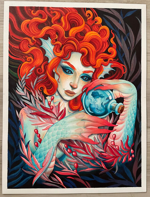 “All Mine” Marker and pencil on hot press. 2022.