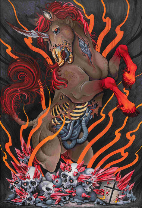 “It Came From The Bog” Acrylic on Bristol board. 2018