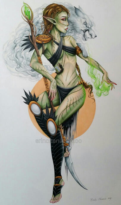 “Fen’Harel enansal” coloured pencil on vellum bristol. 2015.